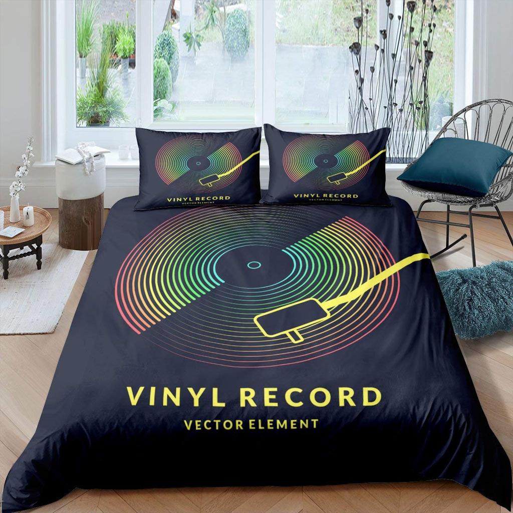 Record Duvet Cover Sets For Kids Teens Twin Lightweight Down Quilt Covers Bedroom Decor 2 Pillowcases 1 Duvet Cover No Comforter