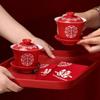 1Pcs Festive Supplies Xi Tray Wedding Banquet Chinese Traditional Plate Durable Red Tray
