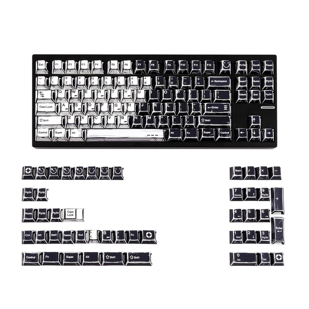 136 Keys Comic White English Korean German Layout Keycaps Dye Sub PBT Keycaps Cherry Profile for MX Switches Gaming Keybaord