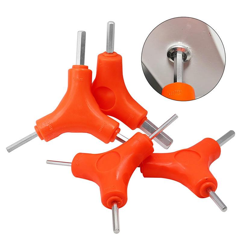 Fahrrad 3-Wege Sechskant-Schlüssel Schraubenschlüssel 4/5/6mm Y-Form Inbusschlüssel Dreieck Stahl Multifunktionales Mountainbike Rennrad Reparaturwerkzeug