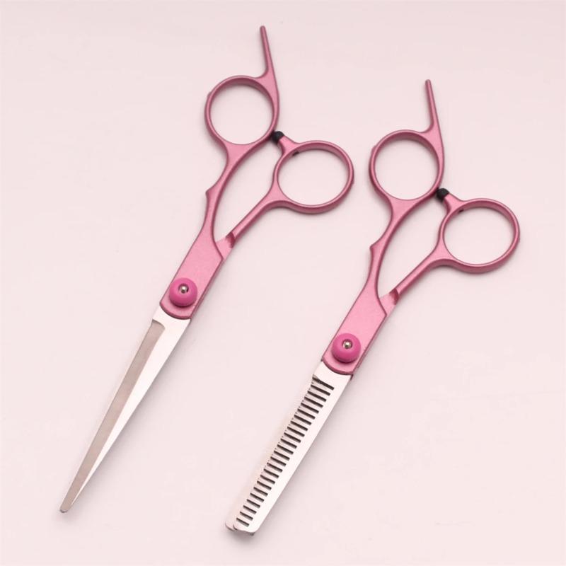Hair Cutting Scissors 6" Japan Stainless Steel Hairdressing Scissors Thinning Shears Hair Scissors Set Styling Tool