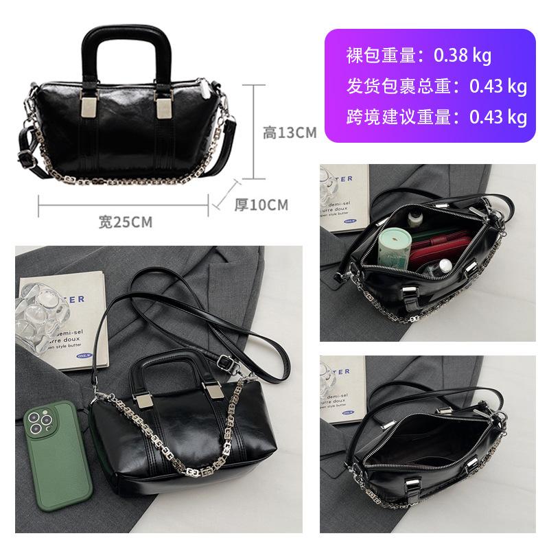 Chain Small Square Bag Design Sense Handbag Women's Trendy Retro Simple and Versatile Commuter Shoulder Messenger Bag