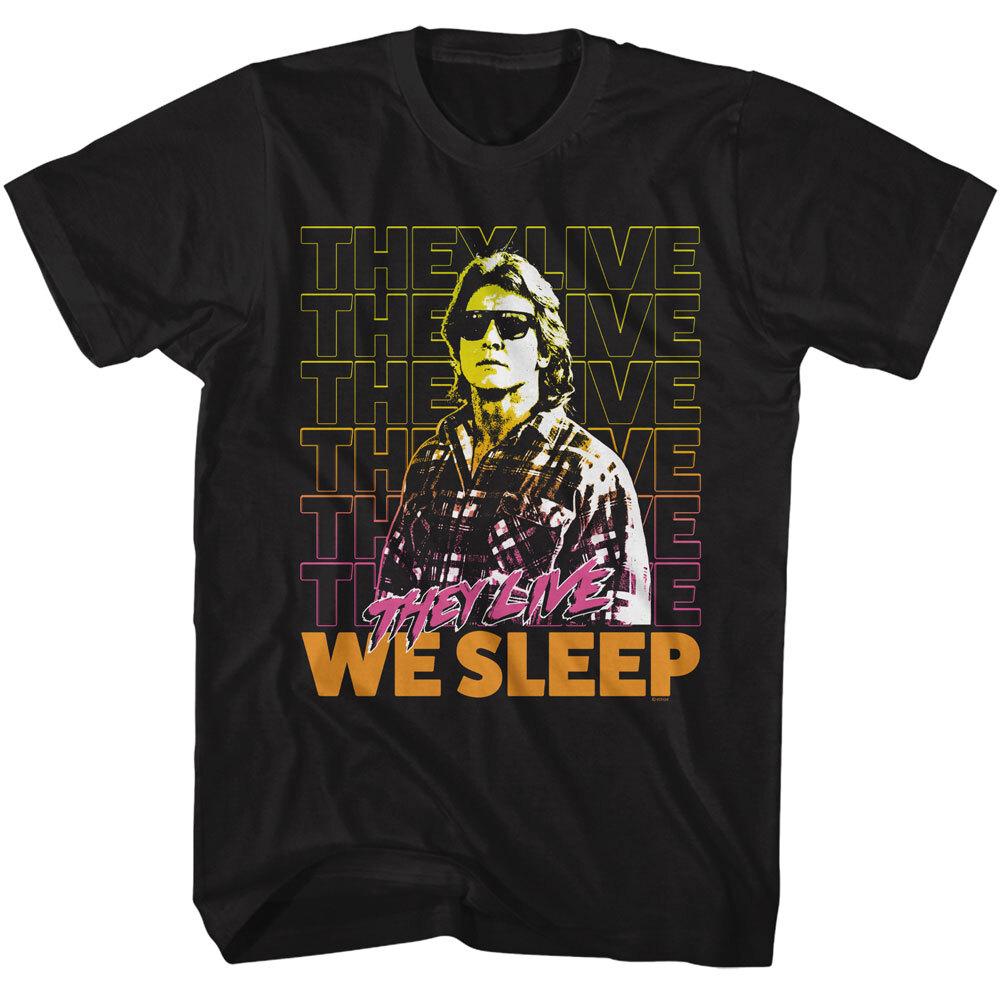 John Carpenters Horror Movie They Live We Sleep Men039;s T Shirt Merch Black Unisex T-Shirt M
