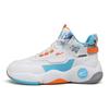 High-Top Basketball Shoes Stylish Graffiti Trendy Casual Men Sneaker White Blue Orange WXY-F429C02