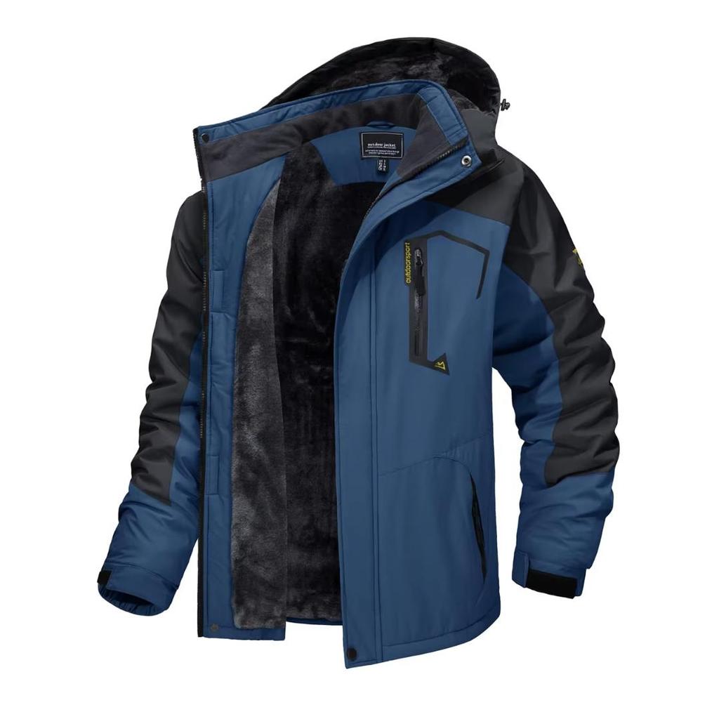 Fleece Lining Mountain Jackets Mens Hiking Jackets Outdoor Removable Hooded Coats Ski Snowboard Parka Winter Outwear