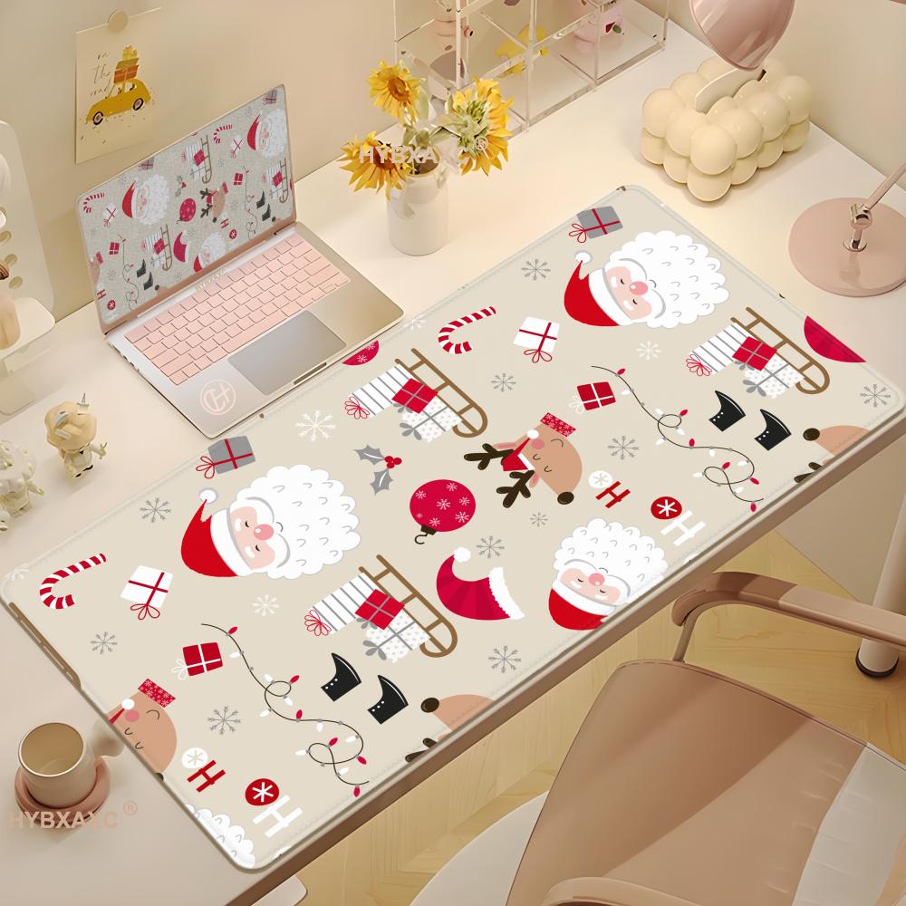 Buon Natale Babbo Natale Tappetino per Mouse per Computer Accessori da Gioco Tappetino Mouse Grande Stampa Deskmat Tappetino per Tastiera Tappetino Mouse Pad