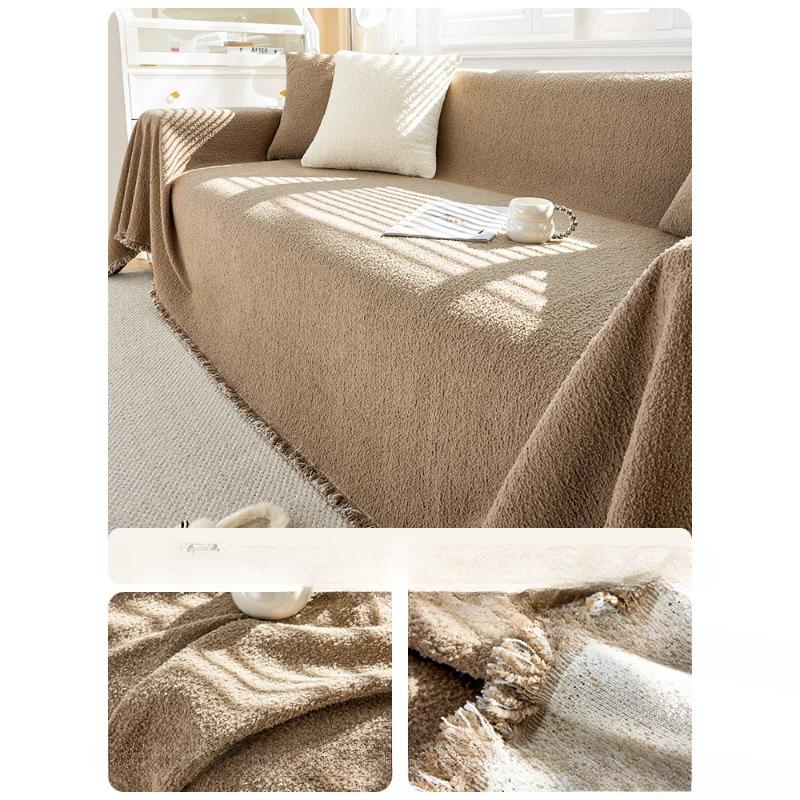Cream Style Plush Sofa Cover Towel Autumn and Winter Non-Slip Sofa Cover All-Inclusive High-Grade Anti-Scratching Cushion Blanket