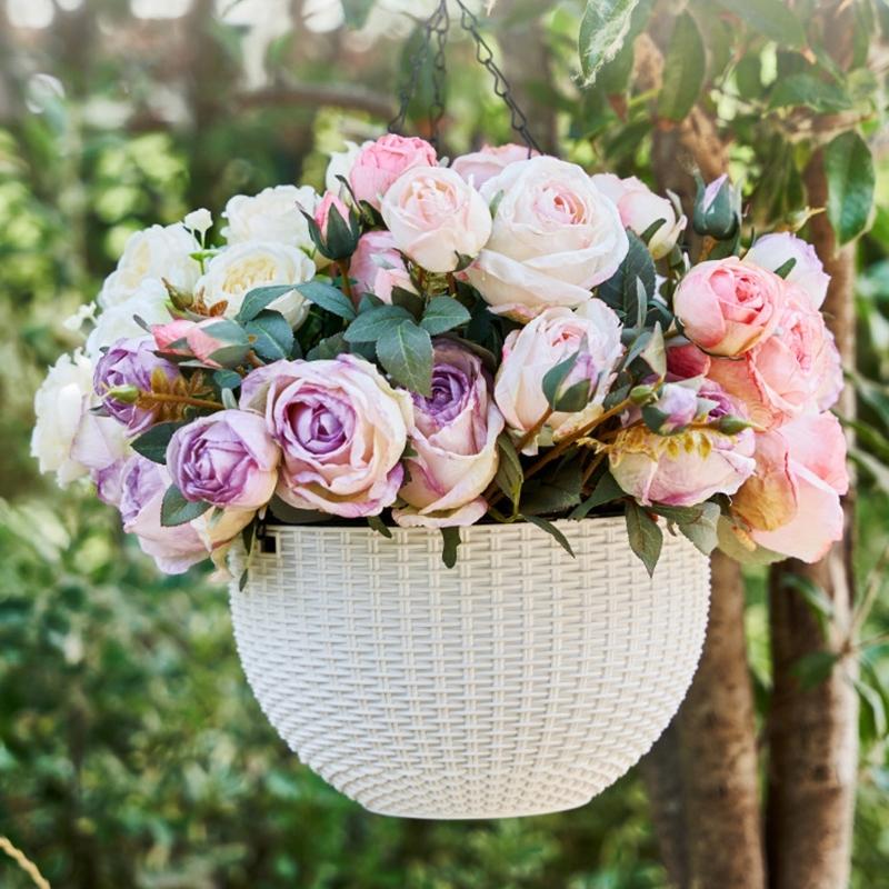 Space Saving Resin Flower Pot Hanging Planter Basket For Vine Ferns Modern Home Balcony Gardening Accessories