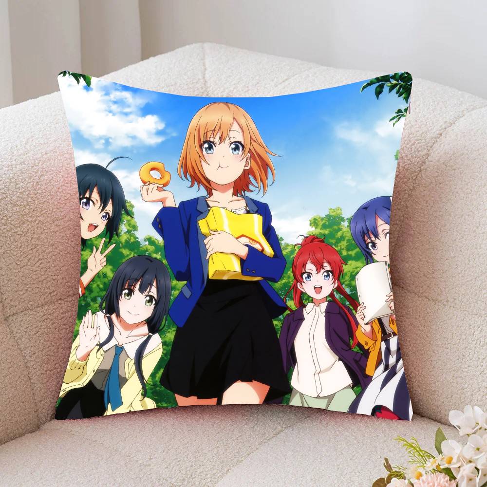 Anime S-SHIROBAKO Pillow Case Home Decor Throw For Sofa Bed Car Room Decor Gift Idea