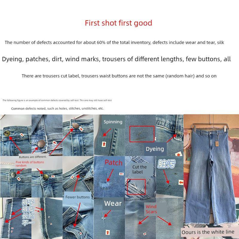 

Foreign Trade Original Order Bil * Labong Free Fall Loose Casual All-matching Elastic Burr High-Waisted Trousers Sky Blue Sky Blue Withdrawal 7 pieces