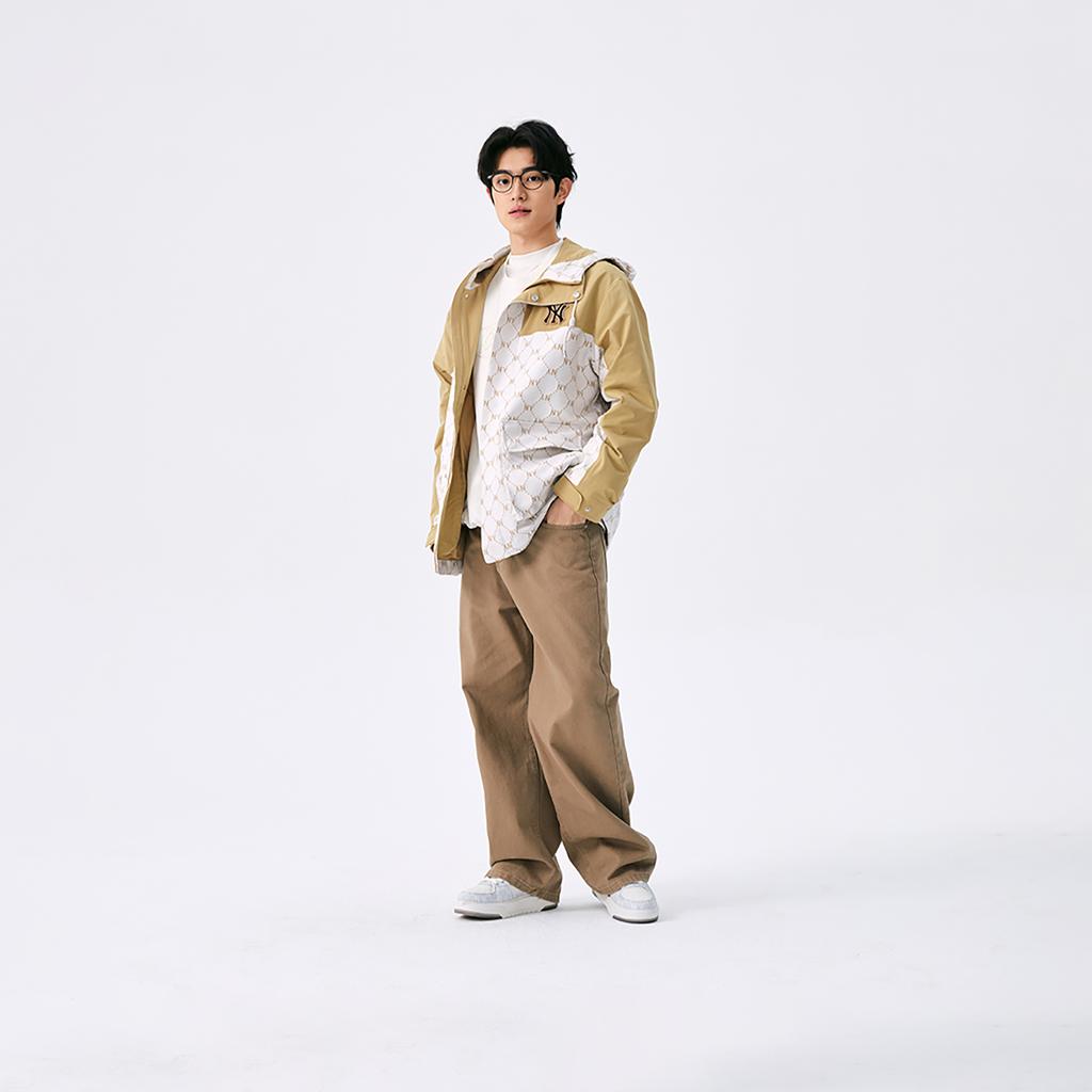 New MLB Monogram New York Yankees SS25 Jacket Unisex White/Khaki 3AWJM0151-50CAL