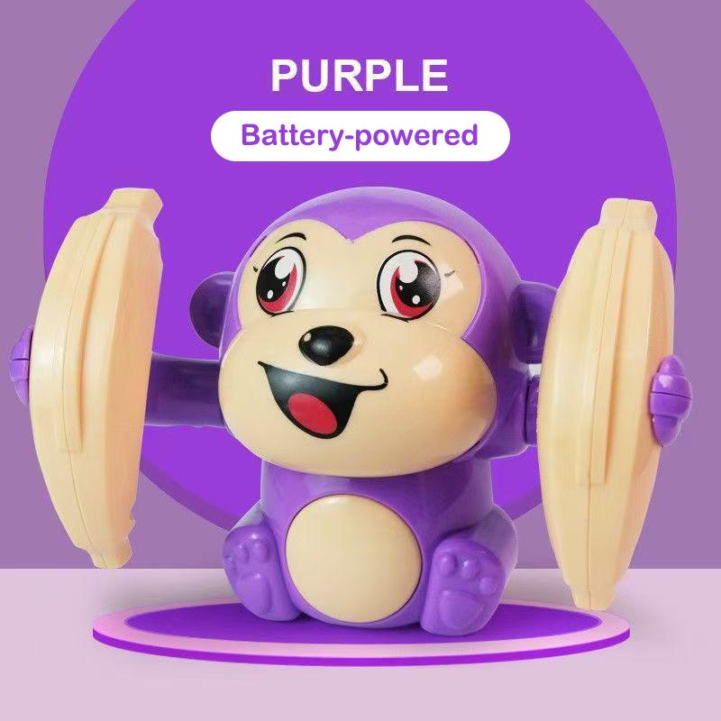 360° Tumbling Monkey Toy Adorable Musical LED Light Interactive Toy for Kids Boys Girls Party Supplies