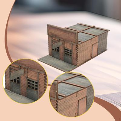 1/72 Scale City Building Model Kit, 3D Wooden Puzzle, Unfinished, DIY, Easy To Assembly,