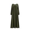 Women's Plus Size Long Sleeved Solid Color Pullover Gown Skirt Over The Knee Dress