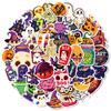 50pcs Halloween stickers featuring pumpkins, ghosts, and bats, perfect for waterproof DIY planner decorations gifts for kids