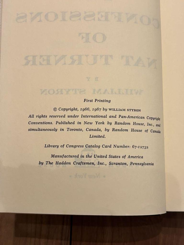 [USED] First Edition The Confessions of Nat Turner