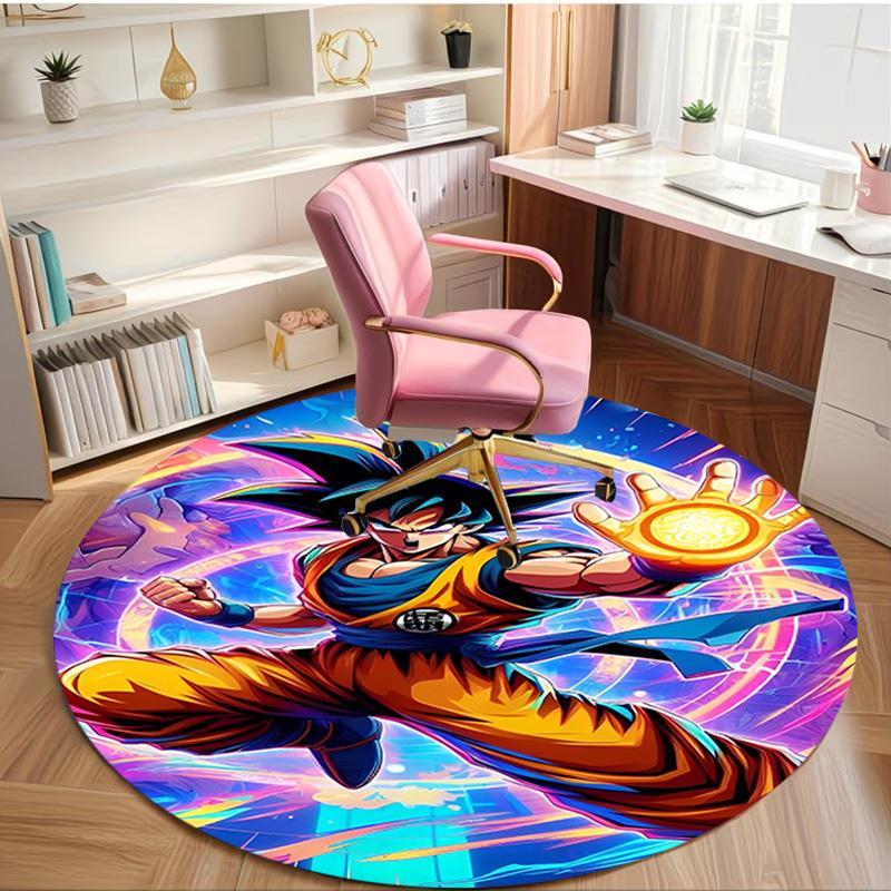 DRAGON BALL Print Round Rug, Washable Floor Carpet, For Entryway Dorm Laundry Room Office Study, Home Decor Birthday Christmas Gift