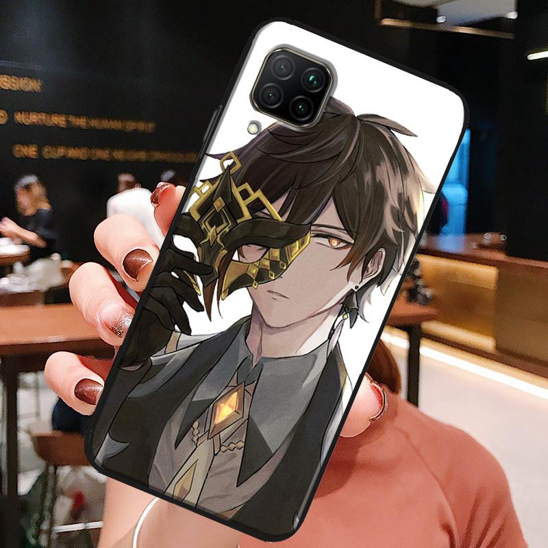 Zhongli Genshin Impact For Huawei Honor 50 8X 9X 10i P20 P30 P40 Lite Pro P Smart 2019 Nova 9 5T Phone Soft Cover