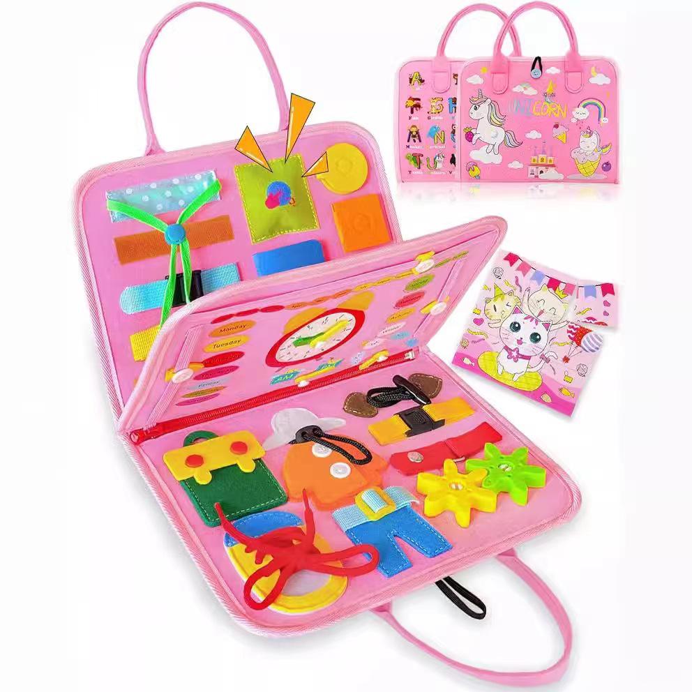 Montessori Dinosaur & Elephant Felt Busy Board Puzzle for Early Childhood Education