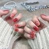 Retro Bear Plaid & Small Flower Glitter Press-on Nails - Autumn/Winter Collection