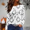 Women's Daily Casual Long-sleeved Printed O-neck Top