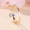 Charm Female Blue Oval Round Zircon Stone Ring Gold Color Elegant Gift Wedding Jewelry For Women