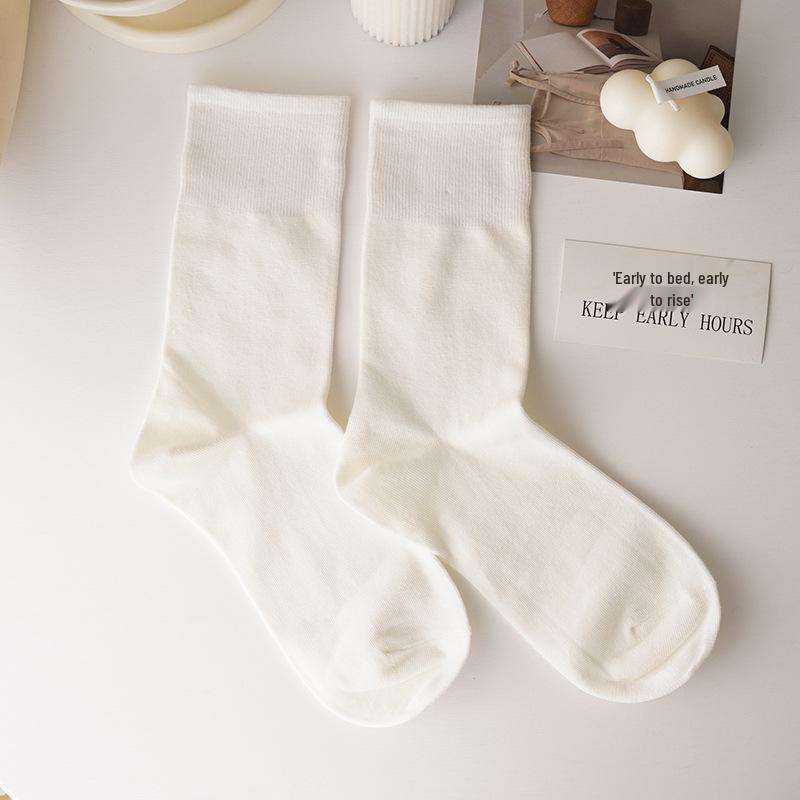 

Женские носки для беременных Y2K из мягкого хлопка - Универсальная свободная посадка для весны, осени и зимы One Size кремовый/белый