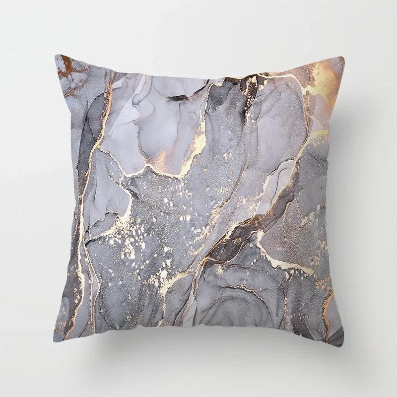 Home Decor Marine Marble Pattern Ative Pillowcase Polyester Cushion Cover  Pillow Sofa