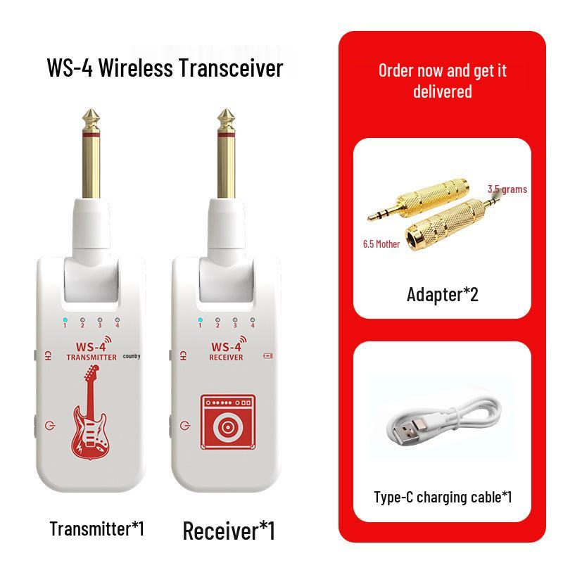 Wireless Electric Guitar & Instrument Transceiver for Audio Connection