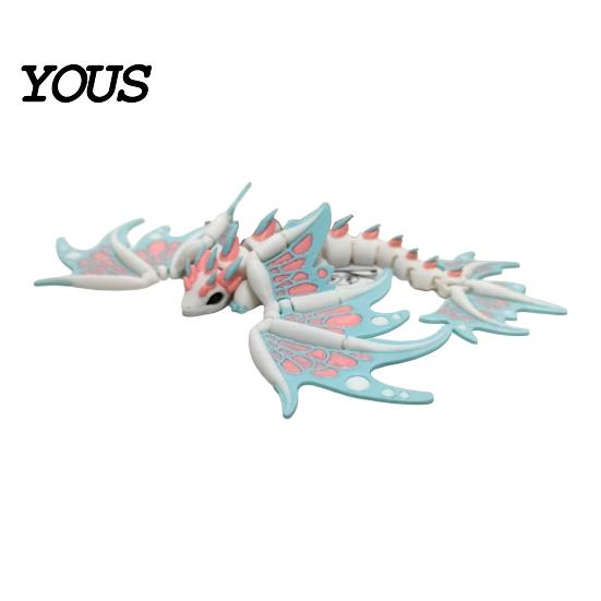 Smooth Texture Figurines 3D Printed Dragon Butterfly Figurine, Articulated Desk Decor, Cute Decorative Sculpture Shelf Ornament, Stress Relief