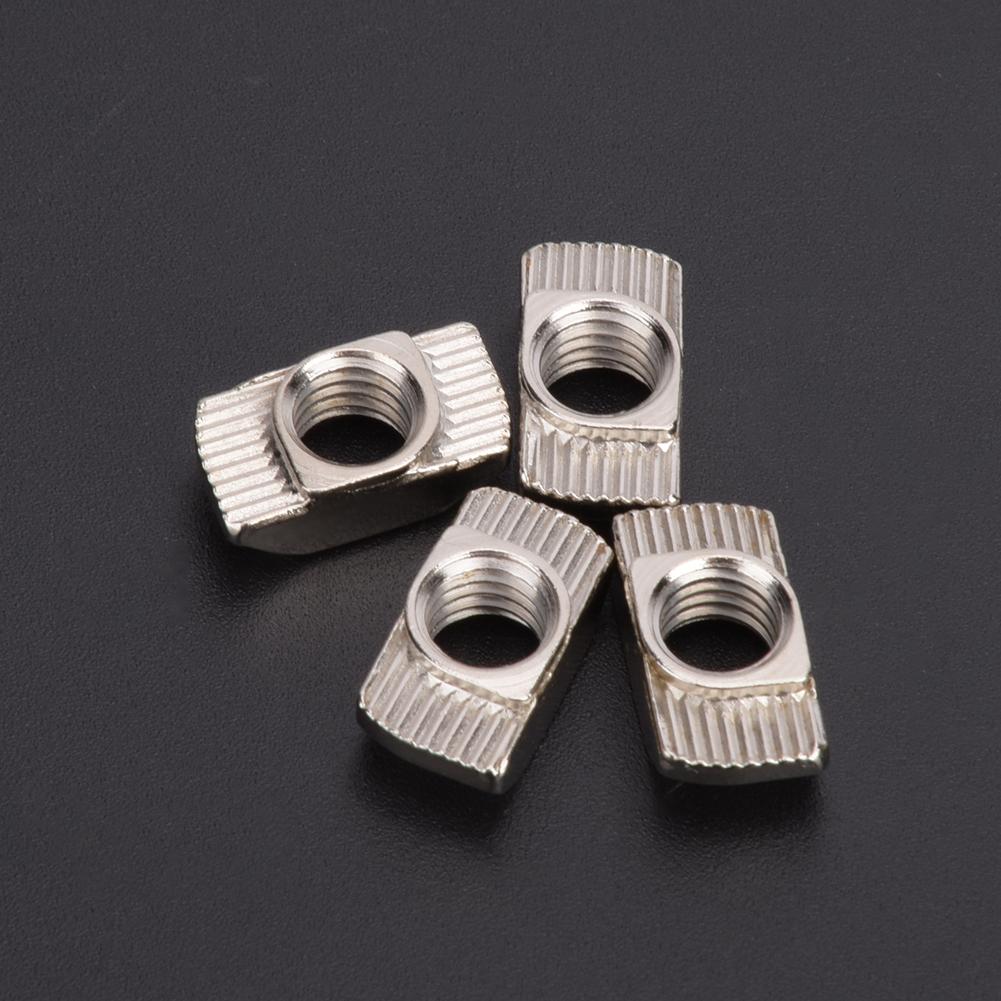 100Pcs T slot Nut Nickel Plating Carbon Steel Sliding Fasteners for Aluminium Profiles(M8 )