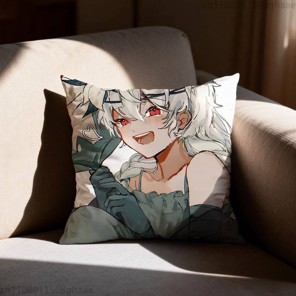 Run Kingdom White lily CCookie Pillow Case Antidustmite Pillowcase Invisible zipper silky short plush Sofa cushion cover