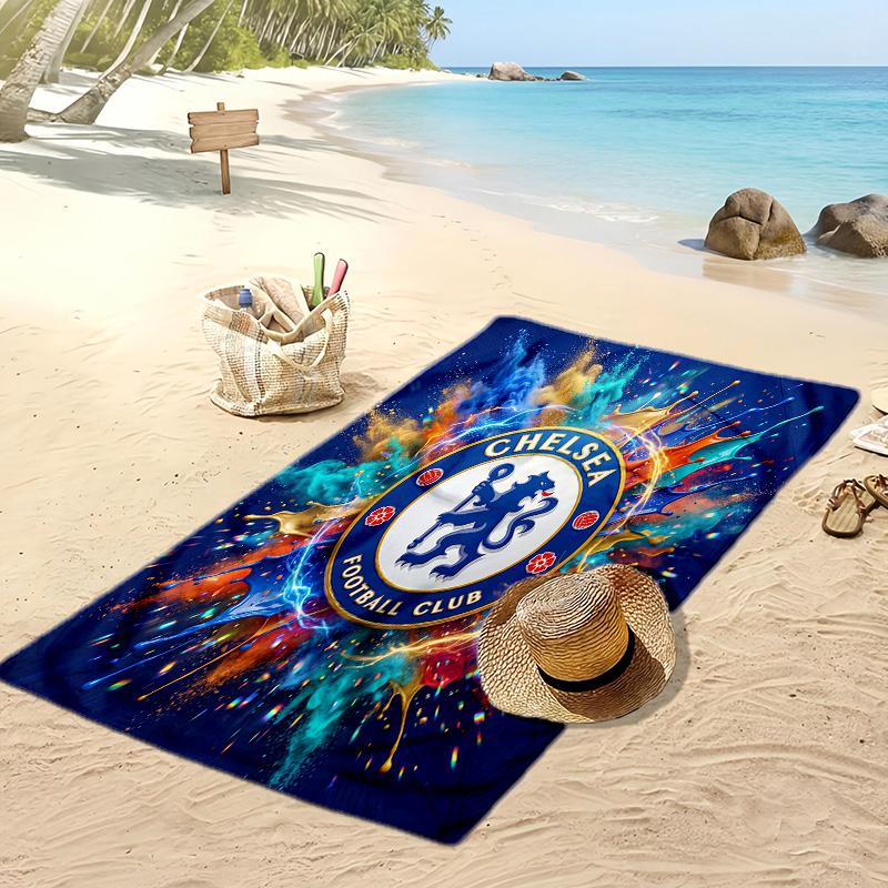 Toalla de Playa Impresa del Chelsea FC Toalla Suave de Secado Rápido Manta de Playa Rectangular Grande Portátil para Viajes Piscina