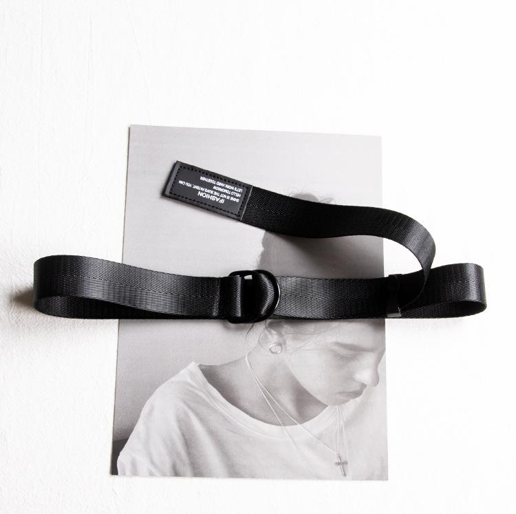 3.2cm Unisex Canvas Belt with Double D-ring Buckle - Trendy, Versatile Workwear Accessory