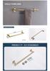 Luxury Brushed Gold Bathroom Accessory Set: Towel Rack, Bar, Paper Holder, Hook, Soap Dispenser.