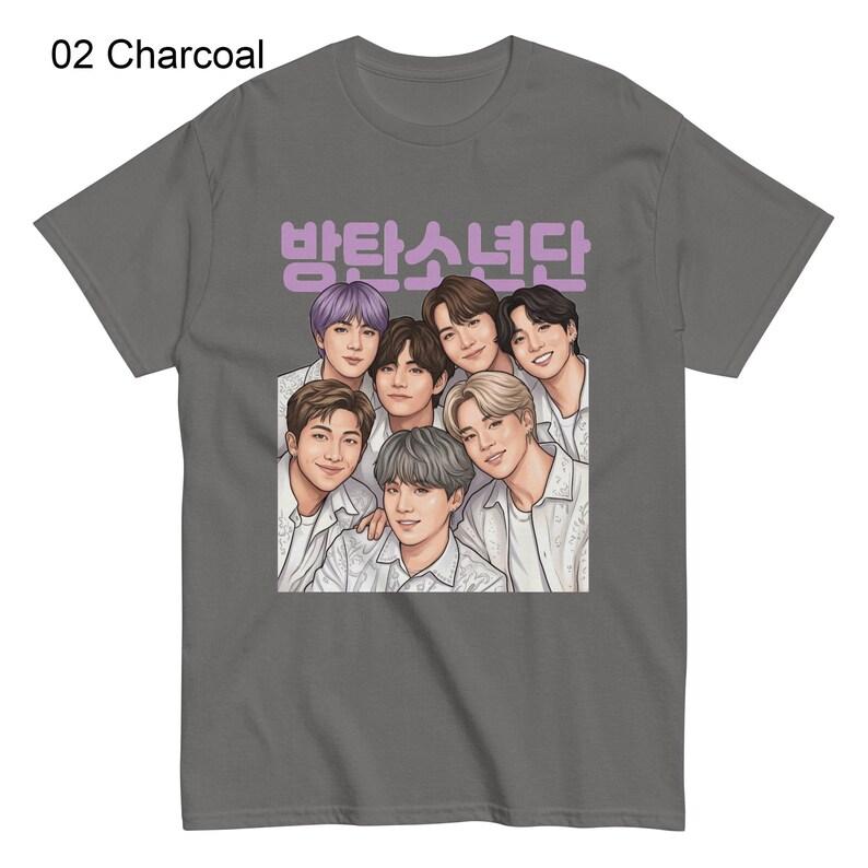 BTS World Tour Graphic T-shirt, Kpop Fan Art Tee, Bangtan Boys Shirt, Cute BTS Illustration Shirt, ARMY Gift, Korean Idol Merch