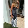 Spot New Tube Top Polka Dot Open Shoulder Long Slim Dress