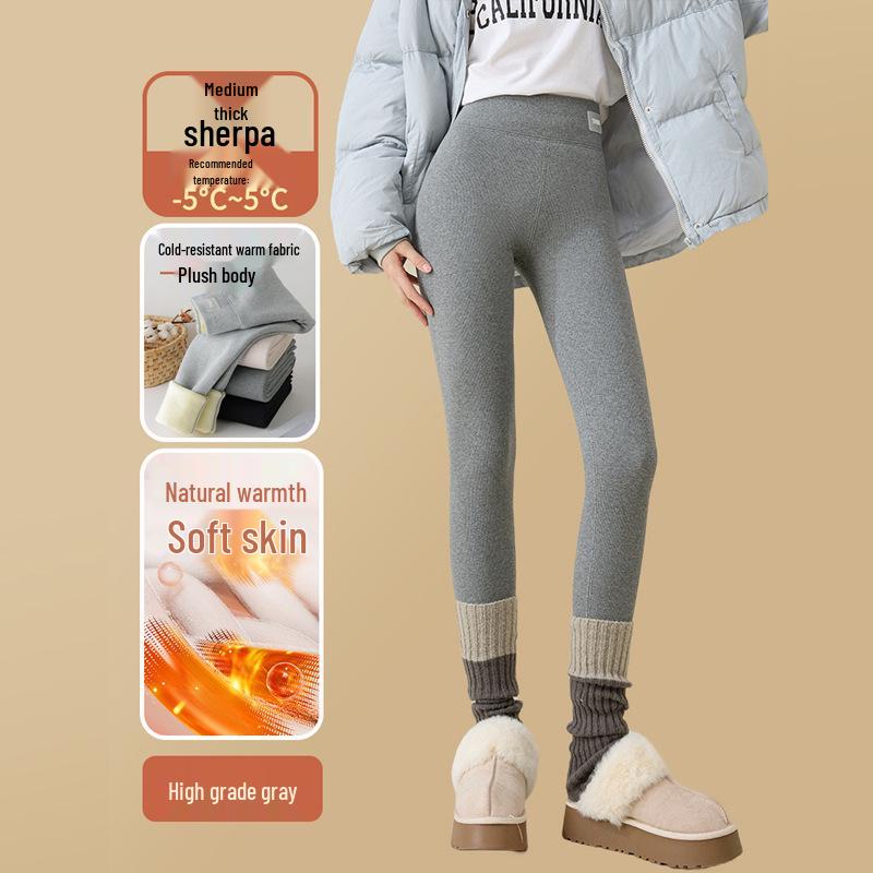 Extra Thick Plush High Waist Winter Leggings - Slimming Skinny Wool Pants for Women