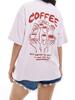 Coffee Club Print Women T Shirt Cute Y2k Retro Cotton Shirt Aesthetic Streetwear Graphic Tops Unisex Funny Coffee Lover TShirts