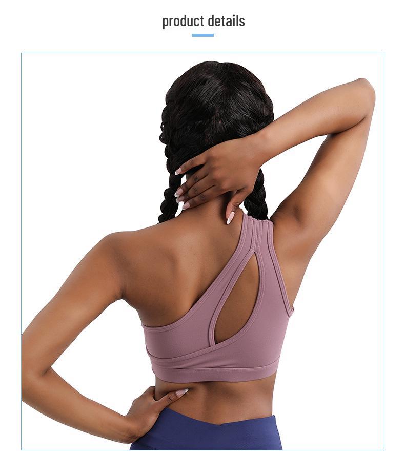 New Shockproof One-Shoulder Sports Bra – Running & Fitness Beautiful Back Design