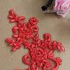 Toppe Ricamate ad Applicazione in Pizzo Fatte a Mano per Abito da Sposa e Accessori per Capelli della Sposa - Bianco, Rosso, Nero
