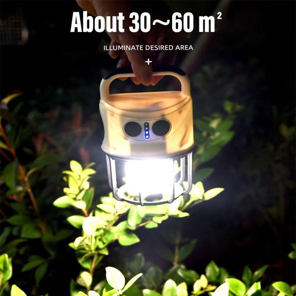 Rechargeable LED Camping Light Super Bright Portable Light Flashlight Waterproof Lantern Support Long Distance Lighting