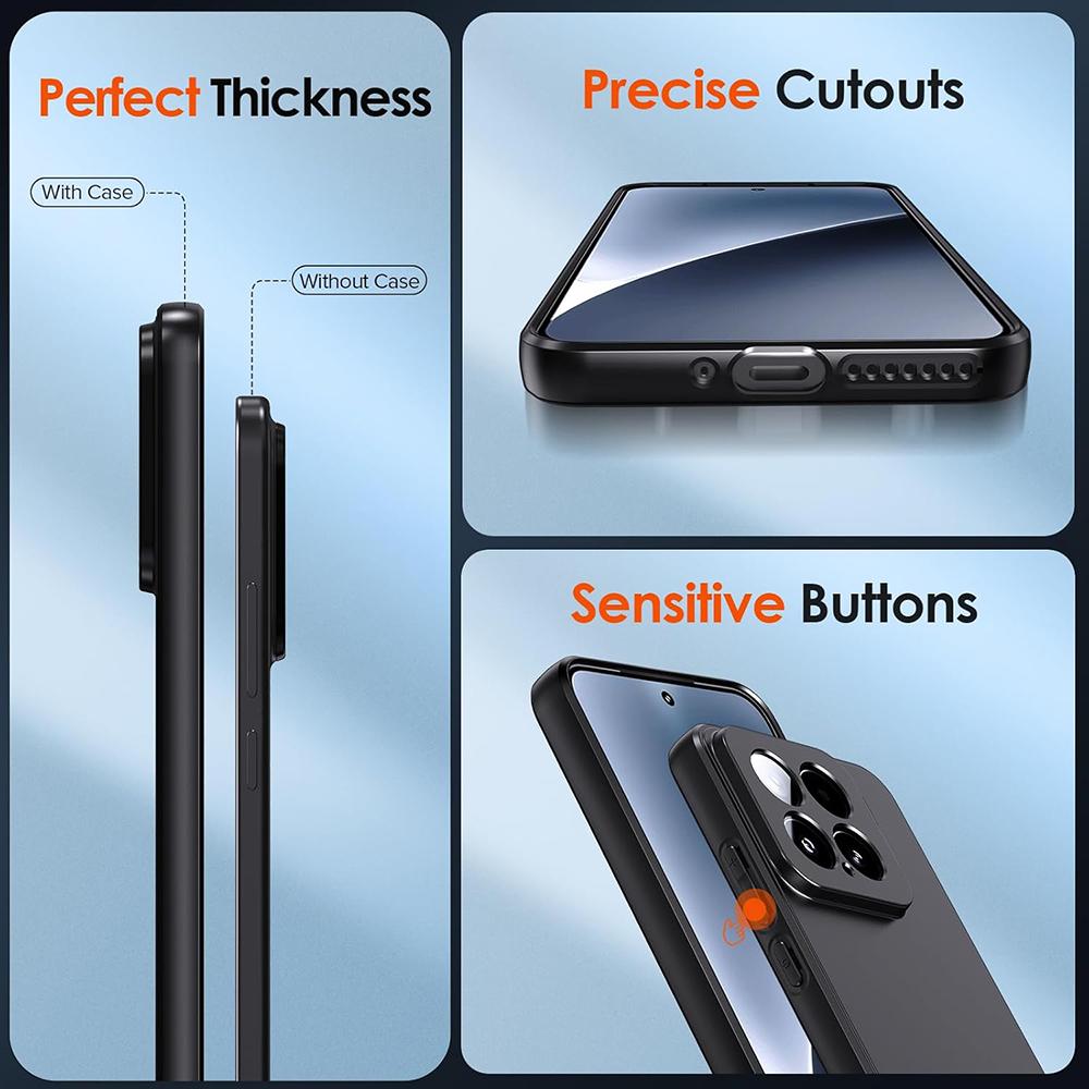 Luxury Matte Silicone Soft Case For Xiaomi Mi 15 14 14T 13 13T 12 12X 12S 12T Lite Pro Ultra Solid Black Frosted Cover Tpu Shell