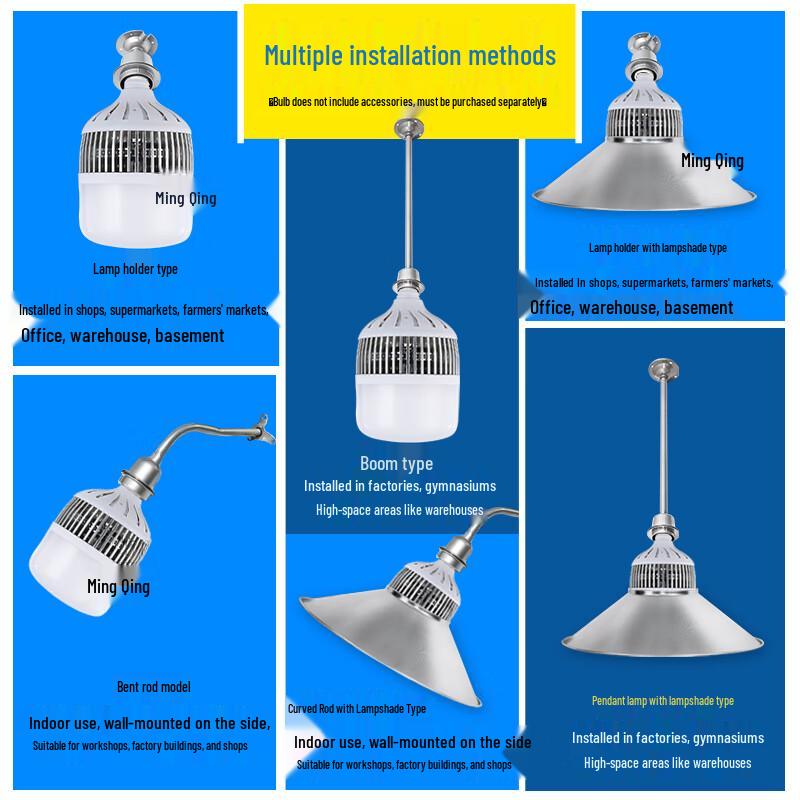Mingqing High Power Fin LED Light Bulb E27/E40