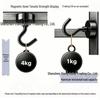 Neodymium Iron Boron Strong Magnetic Hook - Black & White Plated
