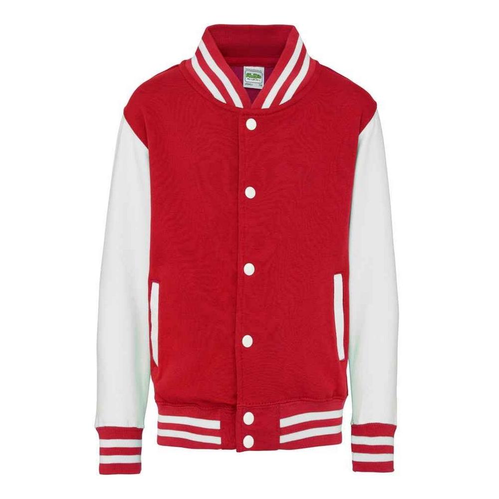Awdis Childrens/Kids Contrast Striped Varsity Jacket