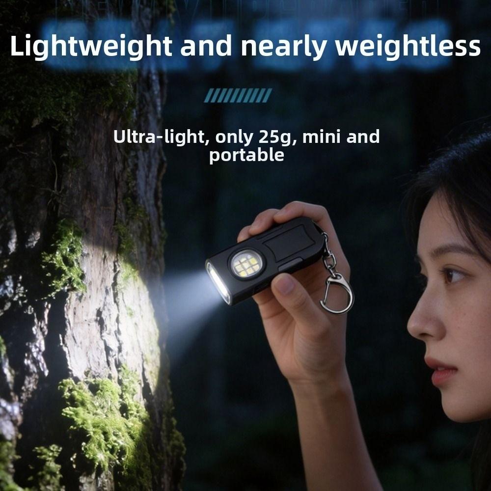 High Bright Mini Keychain Light Portable LED Torch Lamp Warning Light Camping Hanging Lamp Outdoor