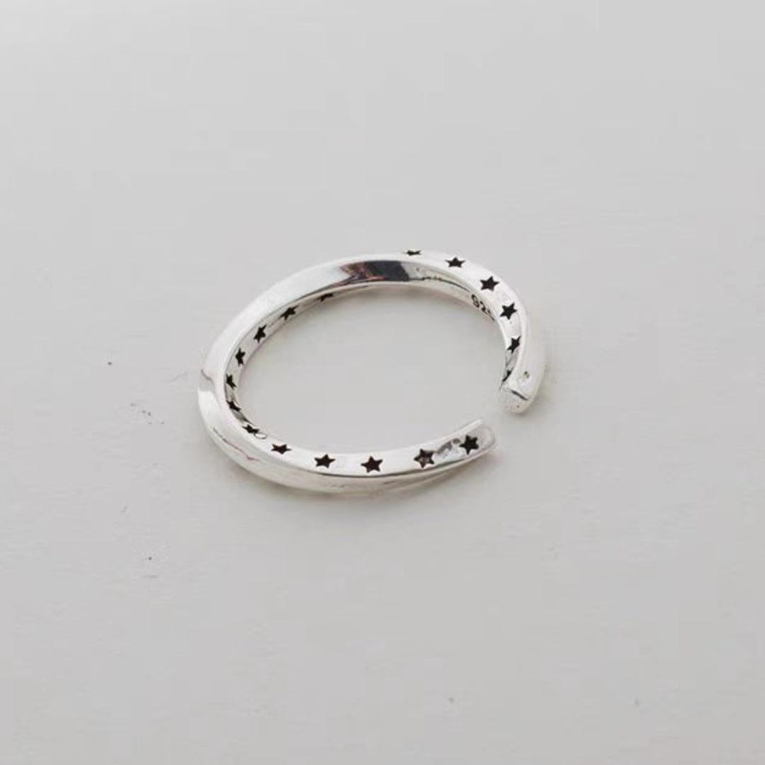 Retro Star Mobius Stackable Open Ring - Hong Kong Style Adjustable Open