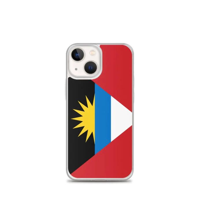 Coque iPhone - Antigua-et-Barbuda - iPhone 13 mini - Souple - Multicolore - Design Drapeau