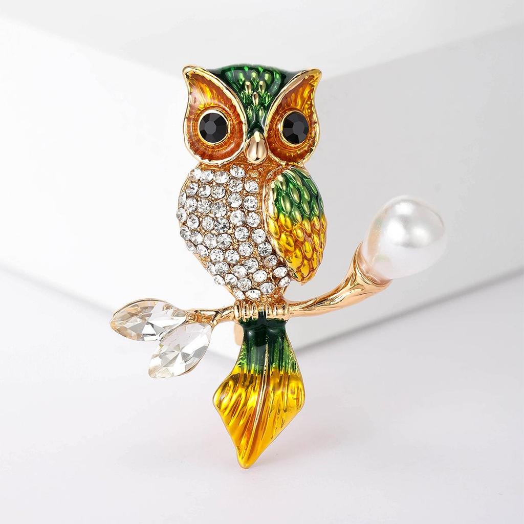Elegante doppelköpfige Eulenbrosche: Kreativer grenzüberschreitender Anstecker für Frauen mit übertriebenem Charme und raffiniertem Stil